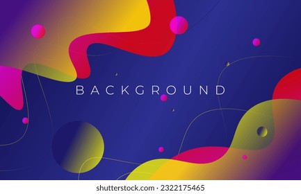 Modern Memphis Background With Wavy Shapes.