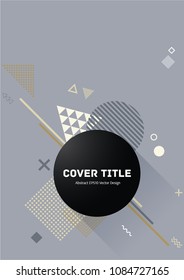 Modern memphis design placard pattern with white, and shapes on background. Cool memphis texture placard page. Front page vector for corporate notebook, dairy or notepad.
