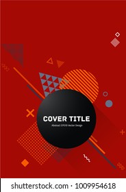 Modern memphis design placard vector with white, and shapes on background. Cool memphis tile placard page. Front page backdrop for college notebook, dairy or notepad.