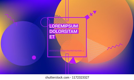 Modern Memphis Minimal Geometric Pattern. Cool Minimal Cover, Trendy Elements, Business Template. Memphis Futuristic Flyer Flat Corporate Identity. Vector Cover Presentation
