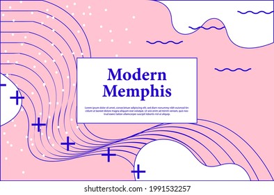 Modern Memphis style banner design. Creative art for social media, ad, marketing, blog, web, cover, promotion, greeting, offer.