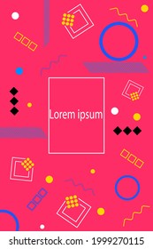 modern memphis style covers. Colorful geometric background can be used brochure design, flyer, web banner, ads poster, magazine, flat cover for web. Vector illustartion.