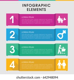 Modern men infographic template. infographic design with men icons includes female, family, mother and son. can be used for presentation, diagram, annual report, web design.