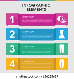 Modern men infographic template. infographic design with men icons includes underpants, pants, baseball cap. can be used for presentation, diagram, annual report, web design.