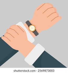 Modern men's luxury watches are used on the wrist. vector illustration