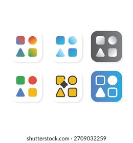 Logotipo moderno del App de menús que representa las opciones, la navegación y la facilidad de uso.
