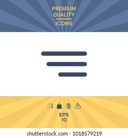 Modern menu icon for mobile apps and websites