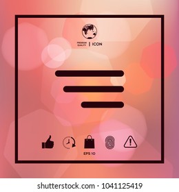 Modern menu icon for mobile apps and websites