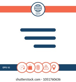 Modern menu icon for mobile apps and websites