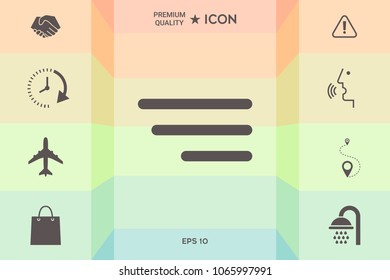 Modern menu icon for mobile apps and websites