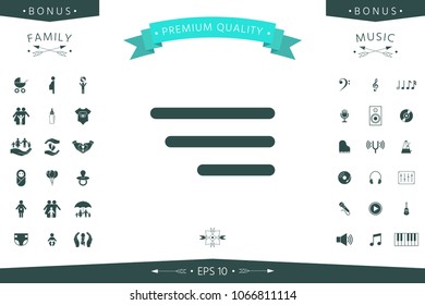 Modern menu icon for mobile apps and websites