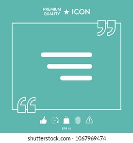 Modern menu icon for mobile apps and websites