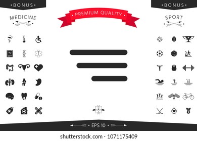 Modern menu icon for mobile apps and websites