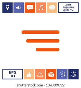 Modern menu icon for mobile apps and websites