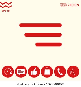 Modern menu icon for mobile apps and websites