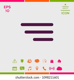 Modern menu icon for mobile apps and websites
