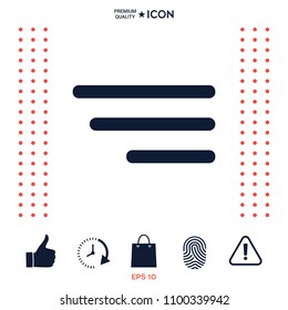 Modern menu icon for mobile apps and websites