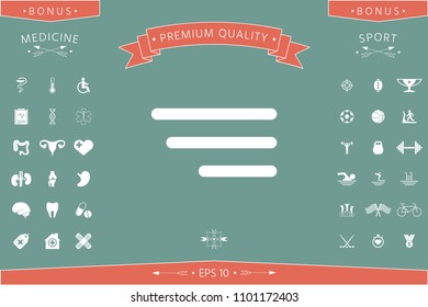 Modern menu icon for mobile apps and websites