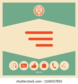 Modern menu icon for mobile apps and websites