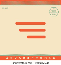 Modern menu icon for mobile apps and websites