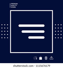Modern menu icon for mobile apps and websites