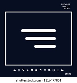 Modern menu icon for mobile apps and websites