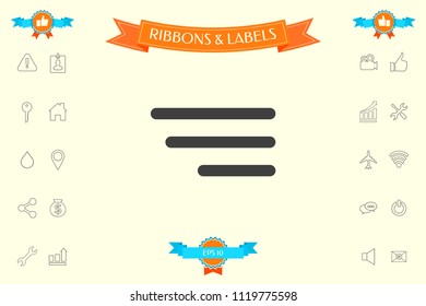 Modern menu icon for mobile apps and websites