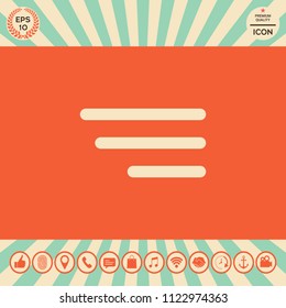 Modern menu icon for mobile apps and websites