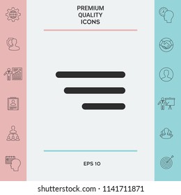 Modern menu icon for mobile apps and websites