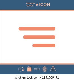 Modern menu icon for mobile apps and websites
