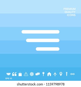 Modern menu icon for mobile apps and websites