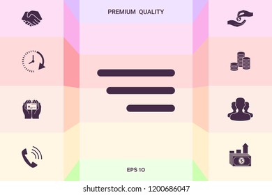 Modern menu icon for mobile apps and websites