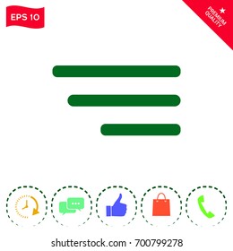 Modern menu icon for mobile apps and websites