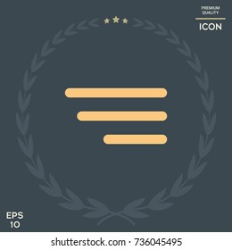 Modern menu icon for mobile apps and websites