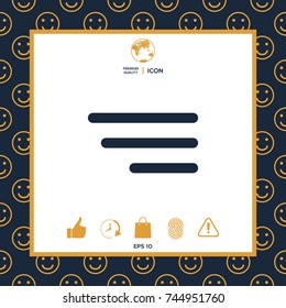 Modern menu icon for mobile apps and websites
