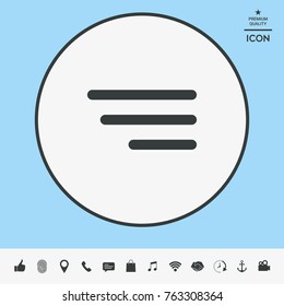Modern menu icon for mobile apps and websites