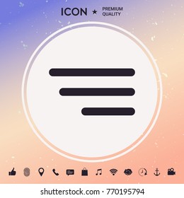Modern menu icon for mobile apps and websites