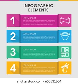 Modern menu infographic template. infographic design with menu icons includes chinese fast food, grid, bowl. can be used for presentation, diagram, annual report, web design.