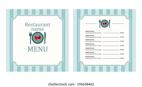 Modern menu template design for restaurant in vector