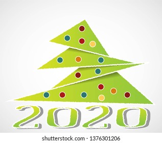 Modern Merry Christmas, New year 2020 Card, Badge, Icon, Symbol