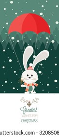 Modern Merry Christmas and New Year elements. Cute Christmas character
