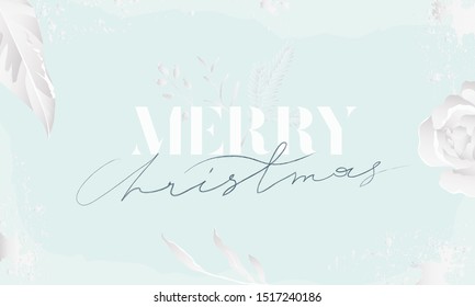 Modern Merry Christmas text design. Background Xmas design. Usable as banner, gift package, greeting card etc.