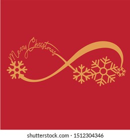 Modern, Merry Christmas, Winter, Infinity, Sign, Illustration background