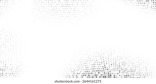 Modern mesh dotted halftone gradient texture. Vanishing polka dot abstract art