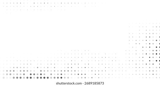 Textura de gradiente de meio-tom de malha moderna. Plano de fundo de ponto de polca de fuga. Repetindo pontos gradação padrão arte