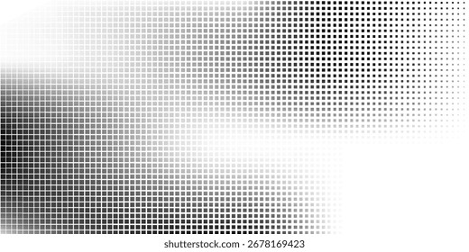 Textura de gradiente de meio-tom pontilhado de retângulo de malha moderno. Ponto de polca de fuga fundo abstrato moderno simples