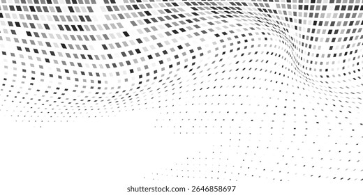 Modern mesh rectangle grunge dotted halftone gradient texture. Vanishing polka dot background vectior abstract simple