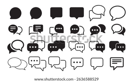 Modern Message Icons – Text, Chat, and Comment Symbols for Apps
