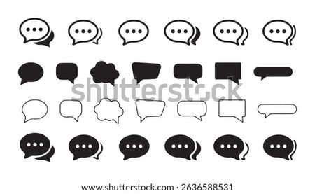Modern Message Icons – Text, Chat, and Comment Symbols for Apps