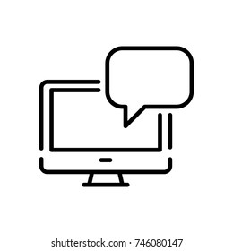 Modern message line icon. Premium pictogram isolated on a white background. Vector illustration. Stroke high quality symbol. Speech bubble icon in modern line style.